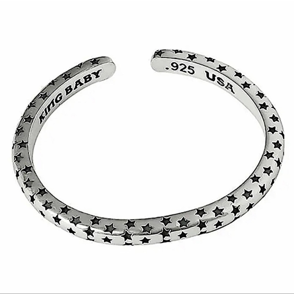 King Baby Sterling Star Cuff Bracelet. Unisex